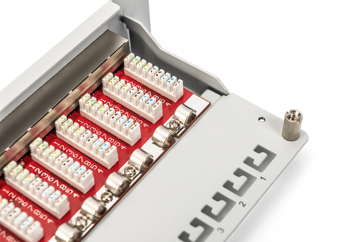 DIGITUS Cat.6A Patch Panel, shielded, 12-Port, 10", gray