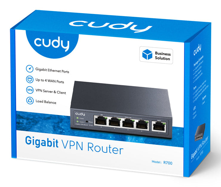 Cudy Gigabit Πολυ-Διασύνδεσμος VPN Δρομολογητής ενσύρματος Δρομολογητής Ταχείας Ethernet, Gigabit Ethernet Γκρι