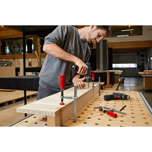 Bessey Ganzstahl-Tischzwinge GTR16B6 (silber/rot, 160 / 60, für Führungsschienen)