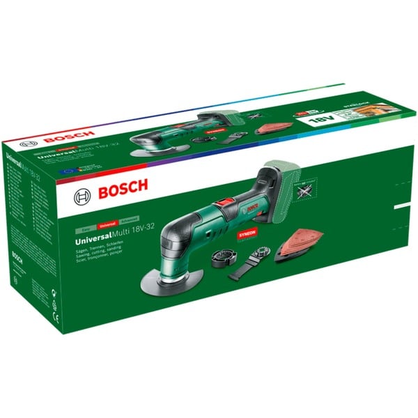 Bosch Powertools Akku-Multifunktions-Werkzeug UniversalMulti 18V-32 Solo (grün/schwarz, ohne Akku und Ladegerät, POWER FOR ALL ALLIANCE)