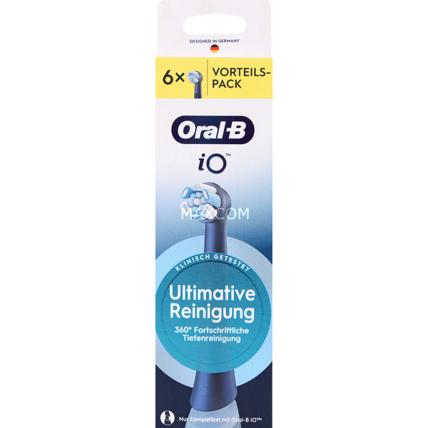 Oral-B iO Ultimate Cleaning Toothbrush Replacement Heads, 6-Pack (Black) with Superior Plaque Removal