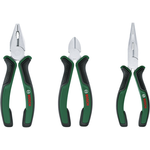 Bosch Powertools Zangen-Set 1600A02C0S, 3-teilig (grün/schwarz)