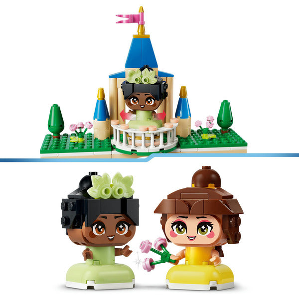 LEGO 43291 Disney Princess Die Mini-Prinzessinnen Belle und Tiana mit ihrem Schloss