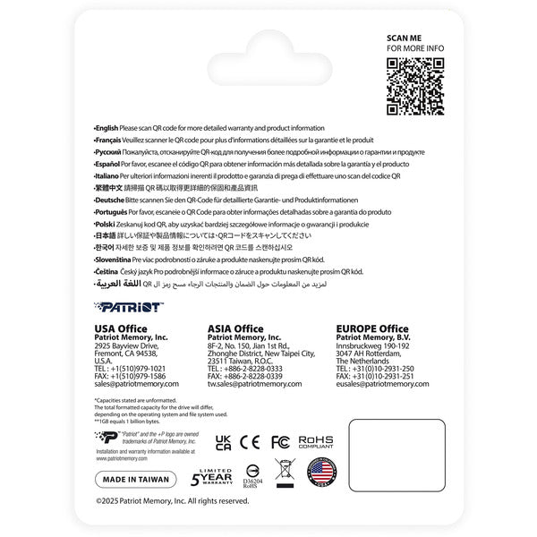 Patriot P410 1 TB (PCIe 4.0 x4, NVMe 1.4, M.2 2280)