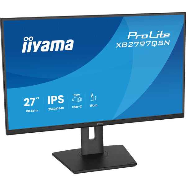 Iiyama ProLite XB2797QSN-B1 (68.5 cm (27 Zoll), schwarz, QHD, IPS, HDMI, DP, USB-Hub, Daisy Chain)