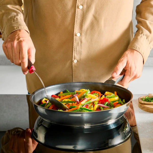 Tefal Pfannen-Set Edelstahl Emotion, 2-teilig (schwarz/edelstahl, Ø 28cm, Ø 24cm)