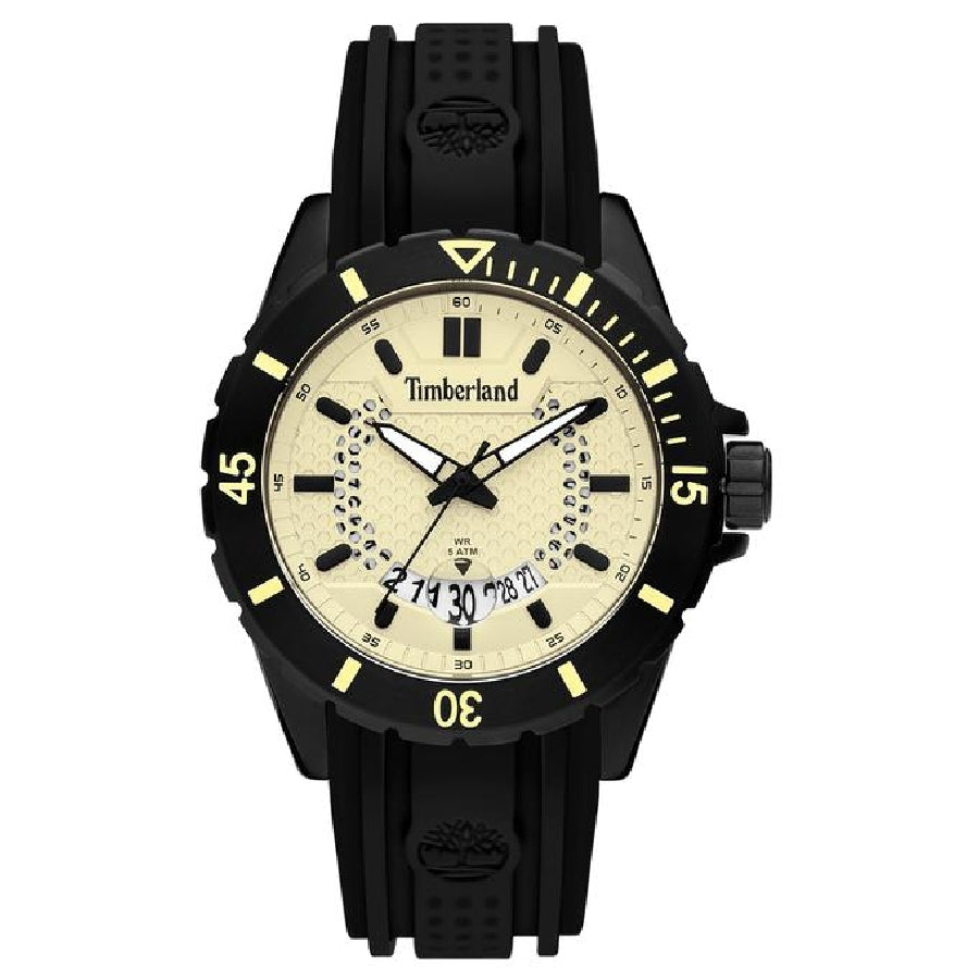 Watch Timberland Man 15578JSB-14P (Medford 46Mm Beige 3H Date Black Silicon) Black