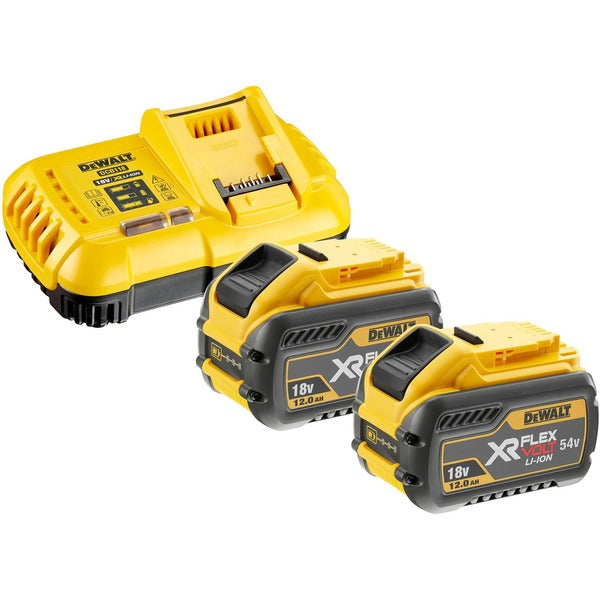 Dewalt XR FLEXVOLT AKKU 2er-Set (schwarz/gelb, Schnellladegerät, 2x Akku, T STAK-Box II, Akku-Trage)
