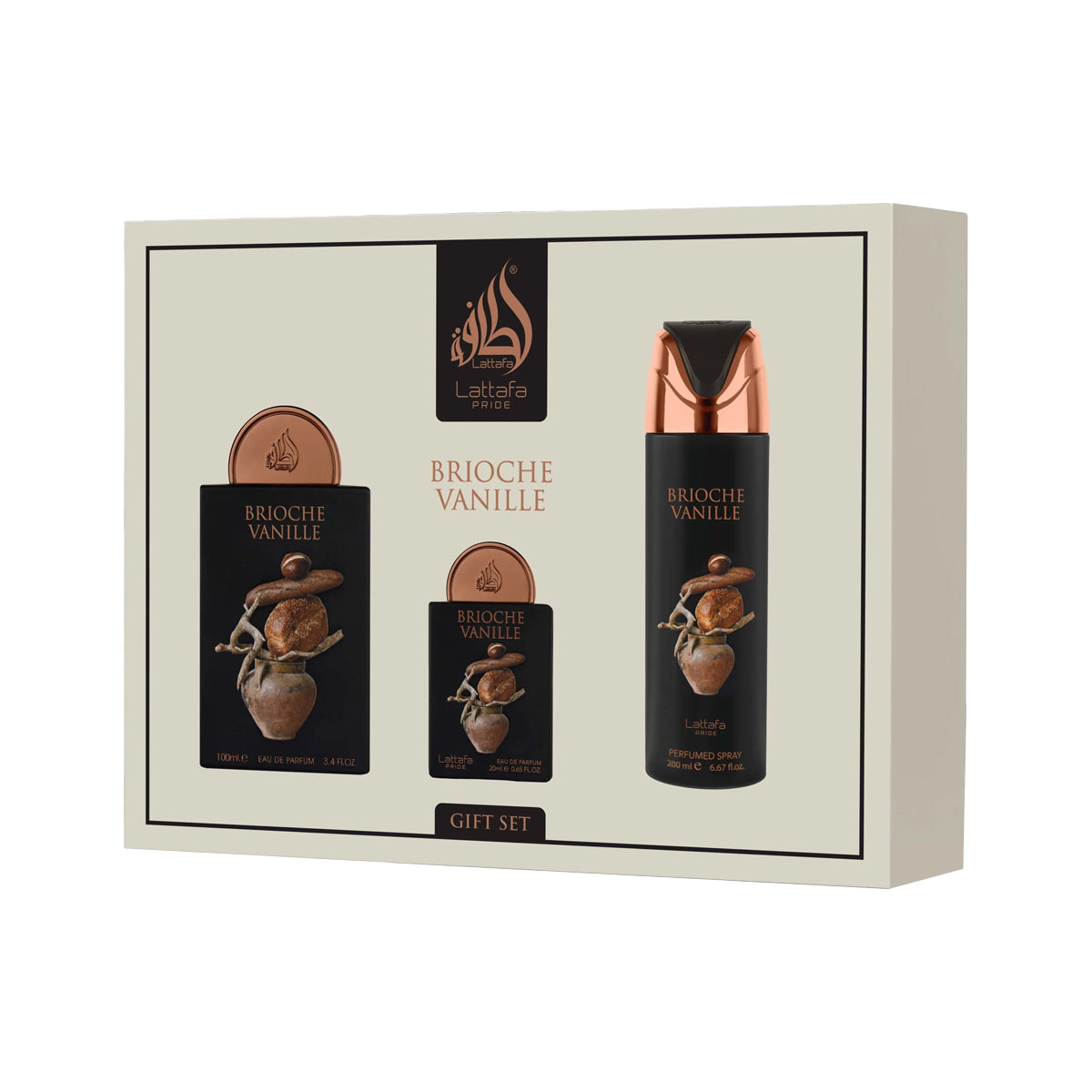 Lattafa Pride Brioche Vanille EDP 100 ml + EDP 20 ml + DEO VAPO 200 ml (unisex)