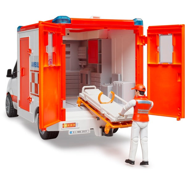 BRUDER MB Sprinter Ambulanz mit Fahrer (rot/weiß)