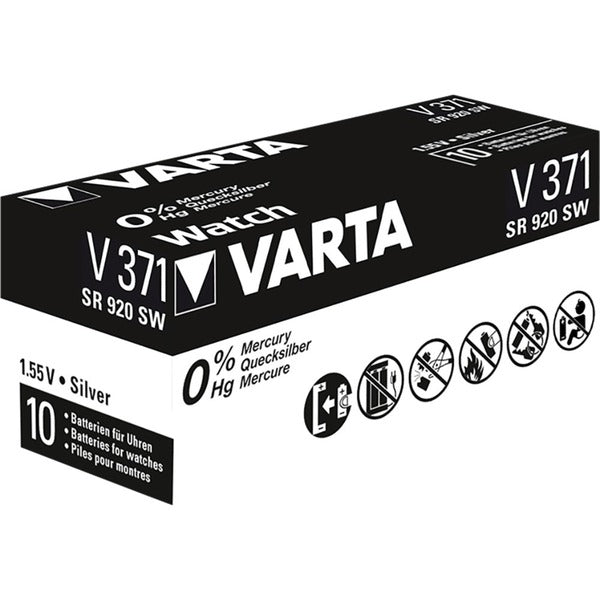 Varta Silberoxid Κουμπί Μπαταρία 371 (10 Τεμάχια)
