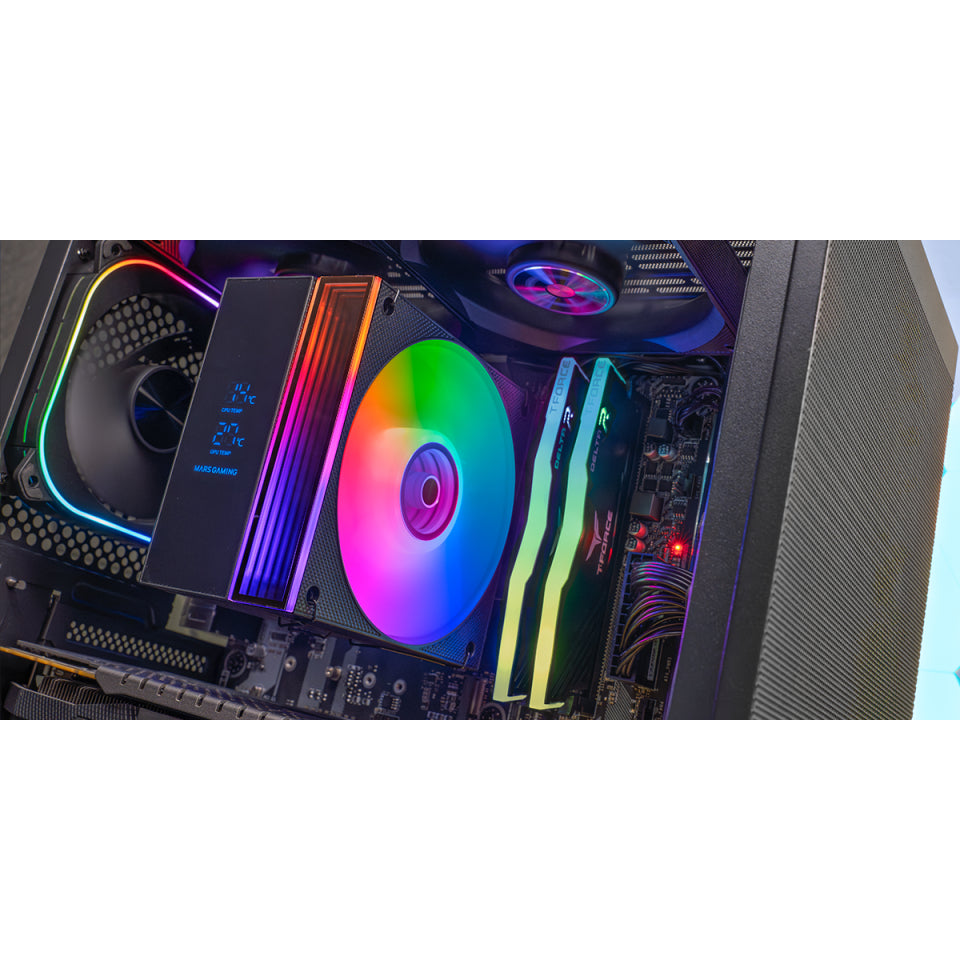 Ψύκτρα Επεξεργαστή Mars Gaming MCPU-LCD με Αερόψυξη 12 εκ. Μαύρη 1 τεμ.