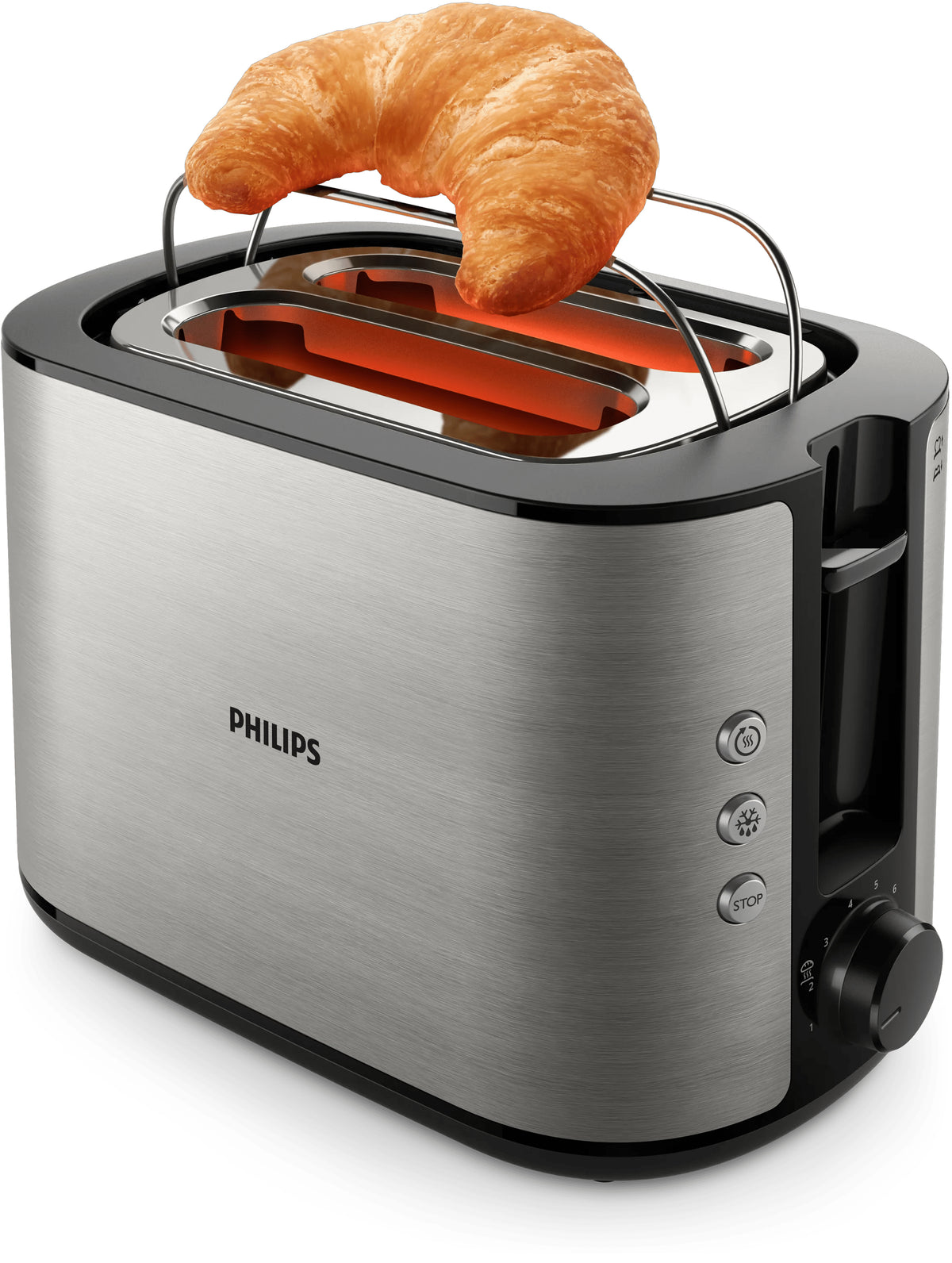 Φρυγανιέρα Philips Viva Collection HD2650/90 για 2 φέτες, 950 W, Μαύρη, Ανοξείδωτο ατσάλι