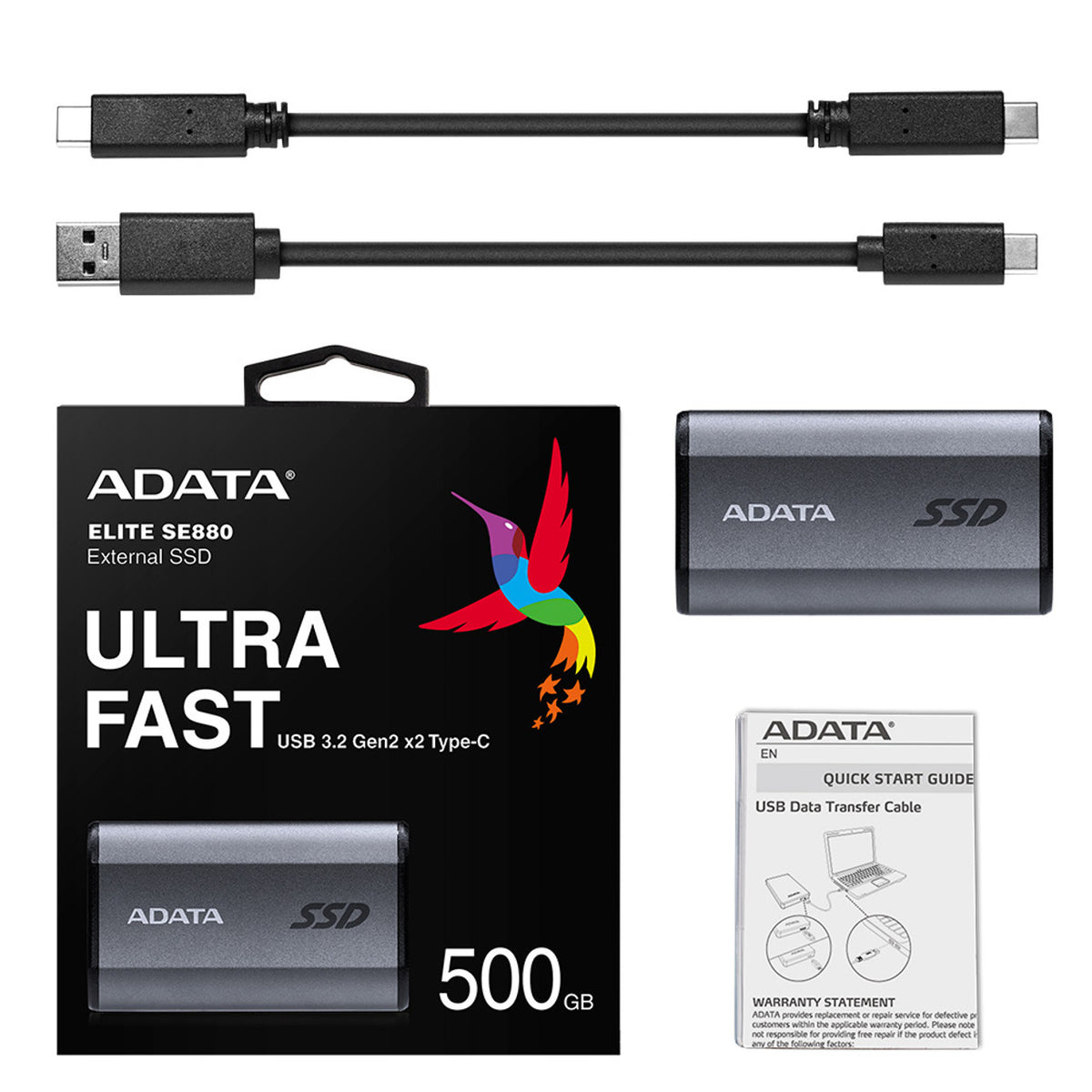 ADATA SE880 500 GB Ασύρματος Δίσκος σε Γκρι Χρώμα