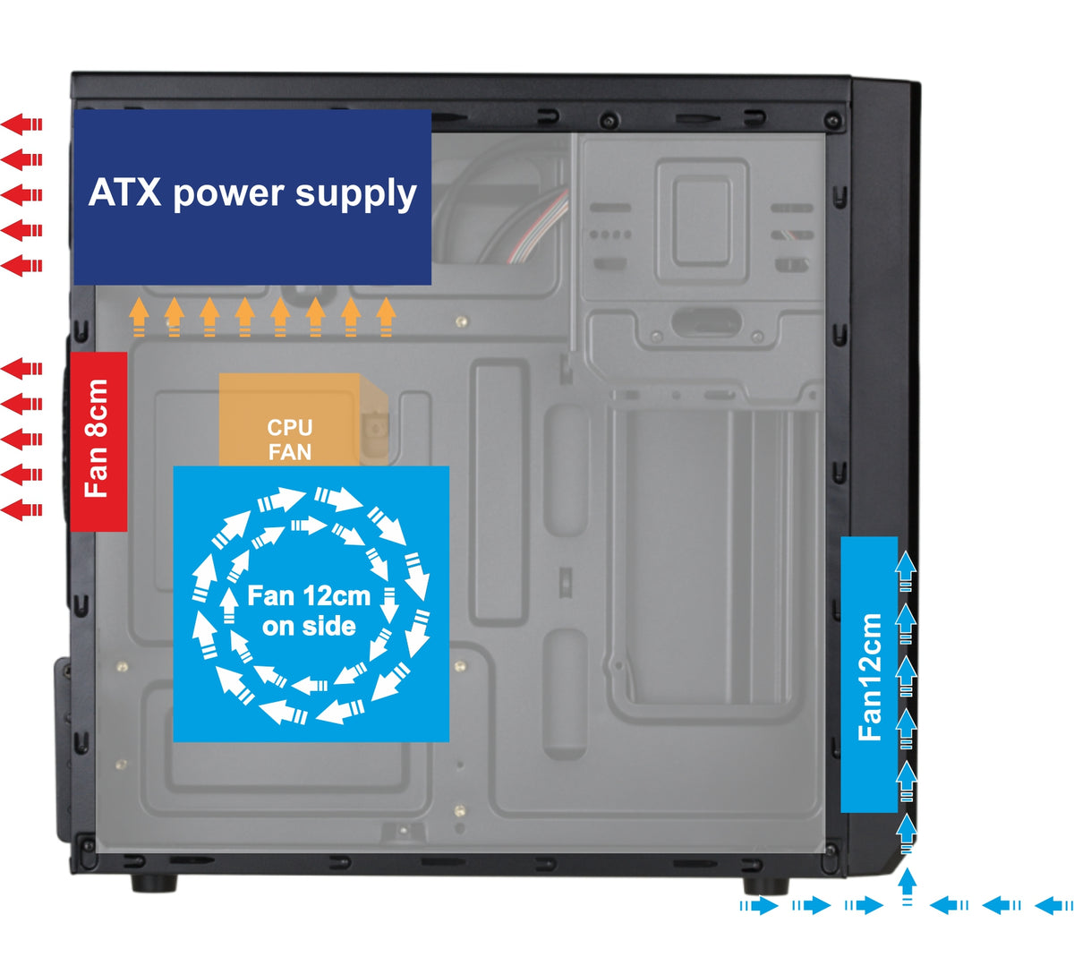 Akyga AK17BK computer case Micro Tower Black