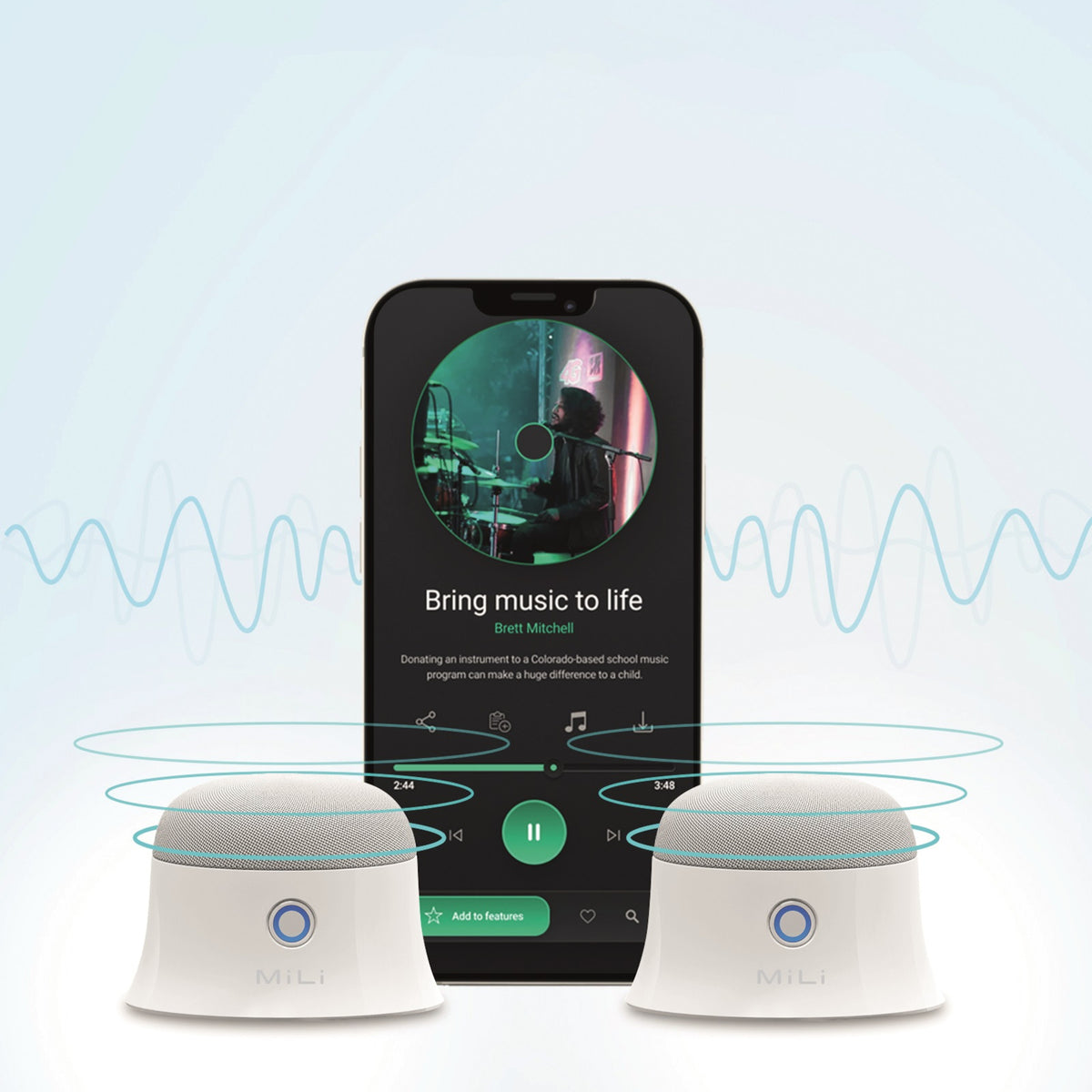 ultron Mag Soundmate magnetic BT Speaker 2 Stück white
