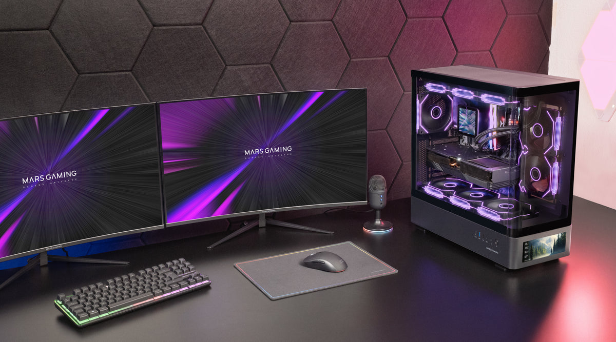 Mars Gaming MCLCDPRO computer case Midi Tower Black