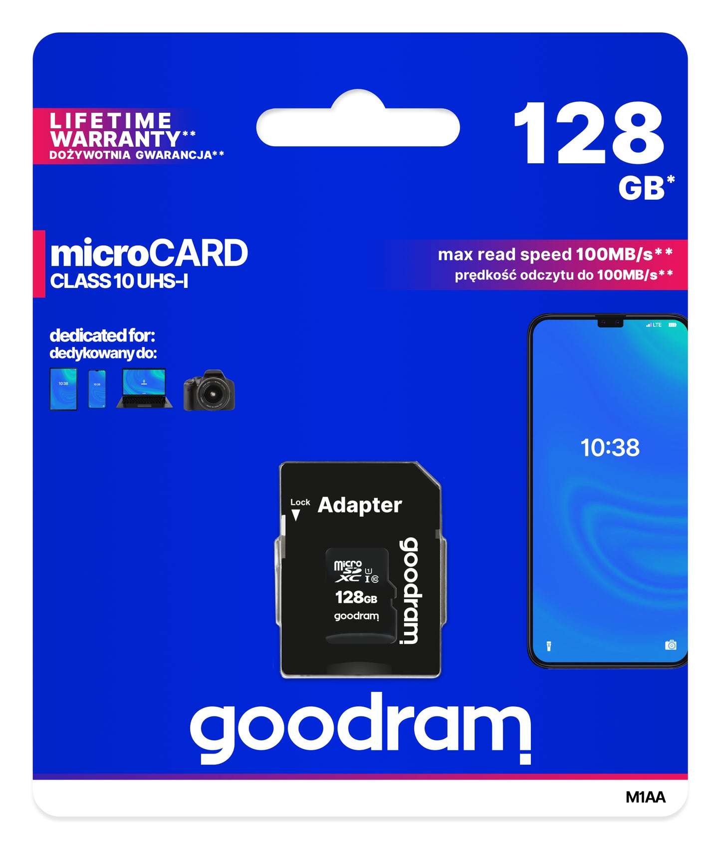 Goodram M1AA-1280R12 memory card 128 GB MicroSDXC Class 10 UHS-I