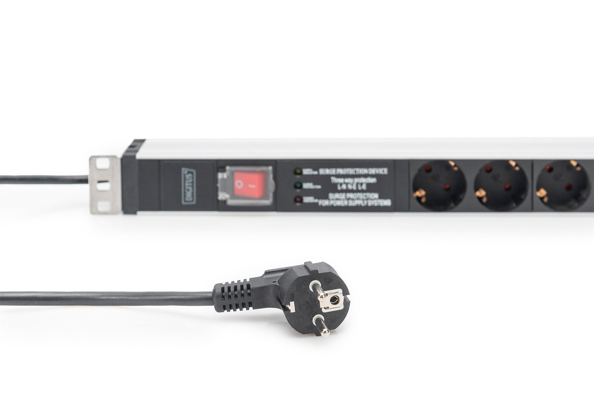 DIGITUS PDU 1HE 5x Schuko 16A Ausgänge 230V/16A schwarz