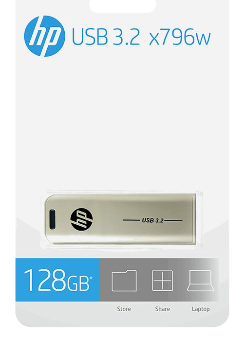 HP x796w 128GB USB 3.2 Flash Drive (Silver) - Retail