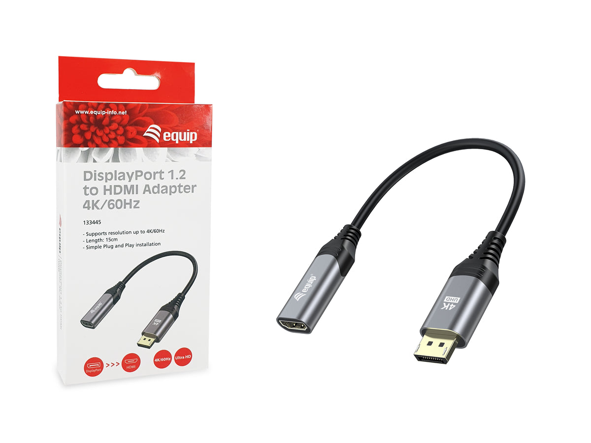 Equip 1.2 DisplayPort->HDMI 4K/ 60Hz St/Bu 0.15m gr