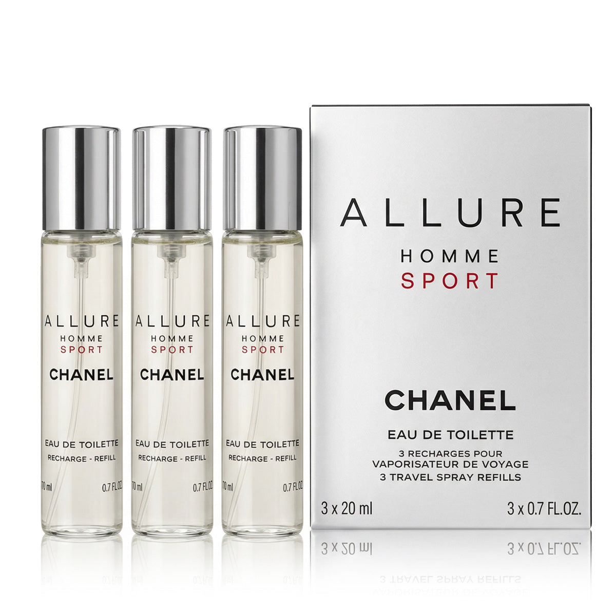 Chanel Allure Homme Sport EDT Refill 2 x 20 ml + EDT Refill with spray 20 ml (man)