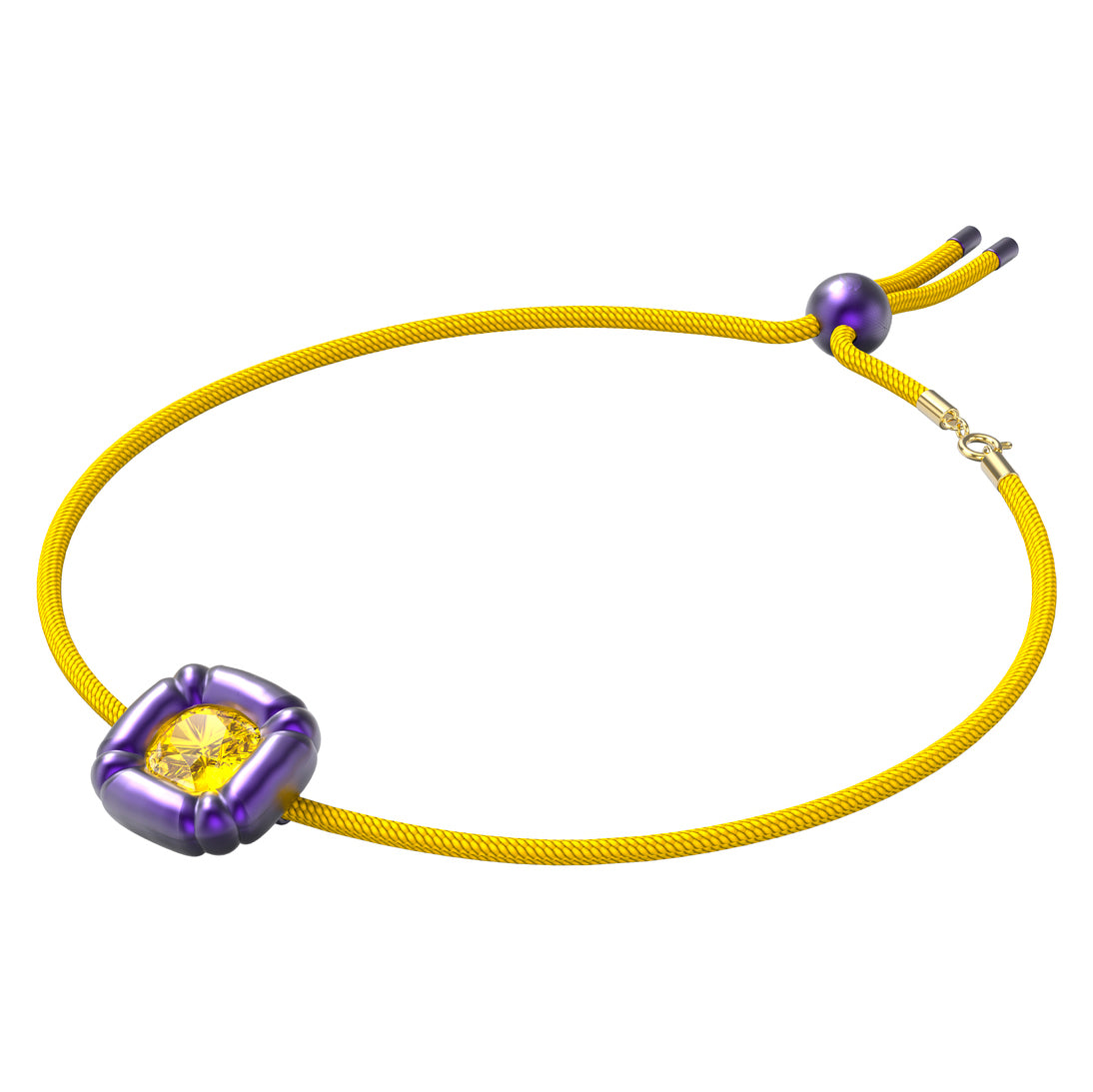 Swarovski Women's Necklace Model 5613645, Adjustable Length 48-60 cm, Purple Fabric