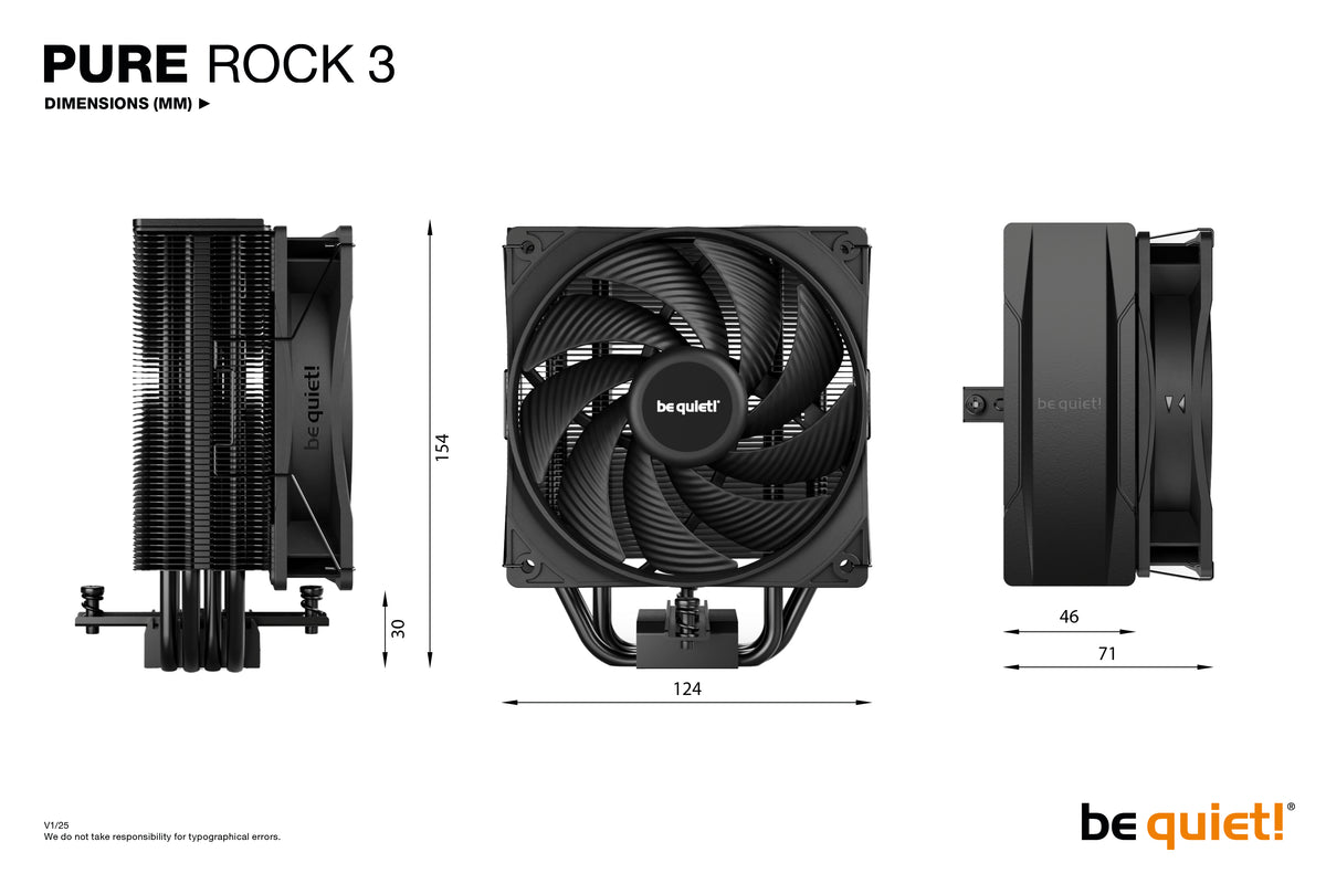 be quiet! Kühler PURE ROCK 3 Black