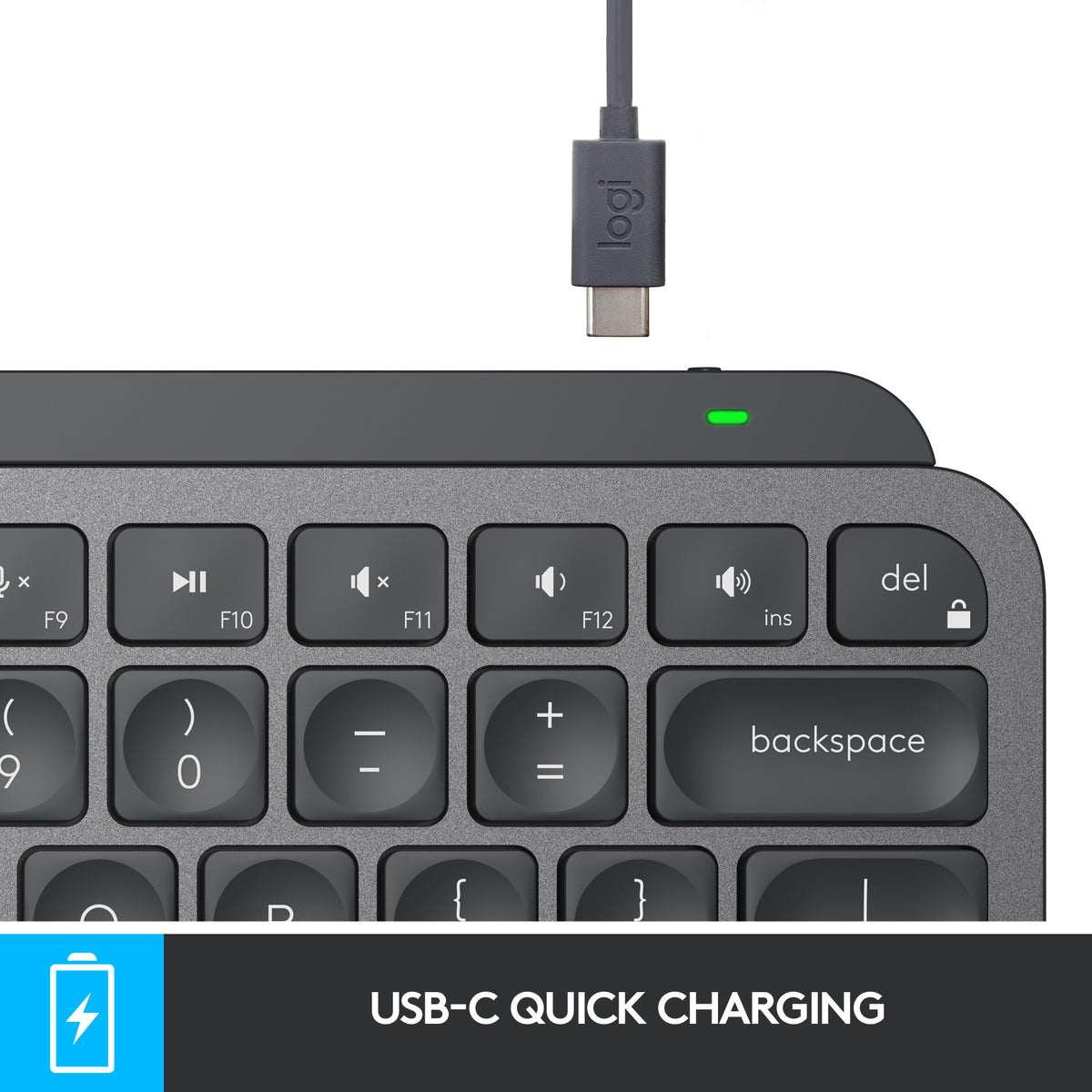 Logitech MX Keys Mini Minimalist Wireless Illuminated Keyboard RF Wireless + Bluetooth QWERTY English Graphite