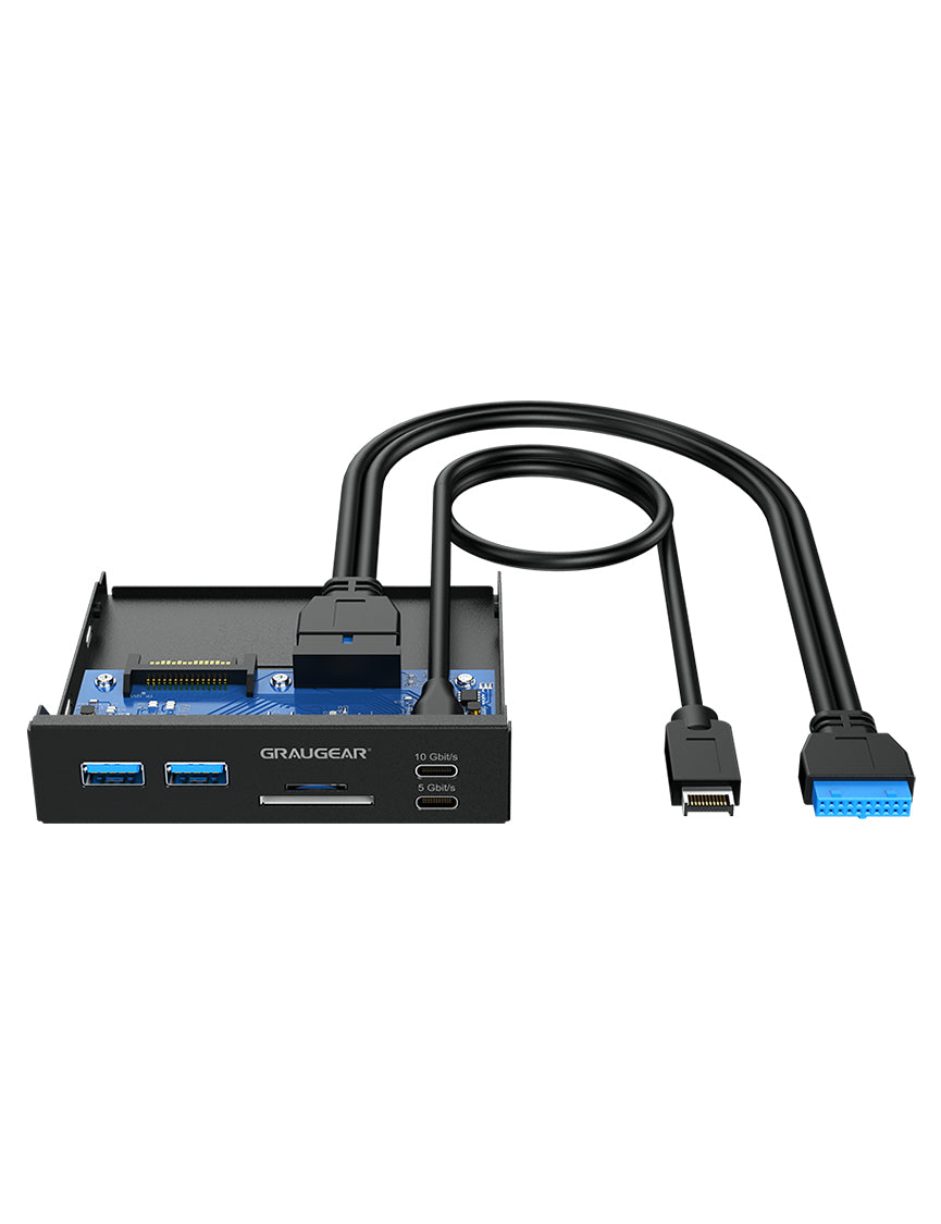 GRAUGEAR USB-HUB+Kartenleser Multi Front Panel, Type-C USB retail