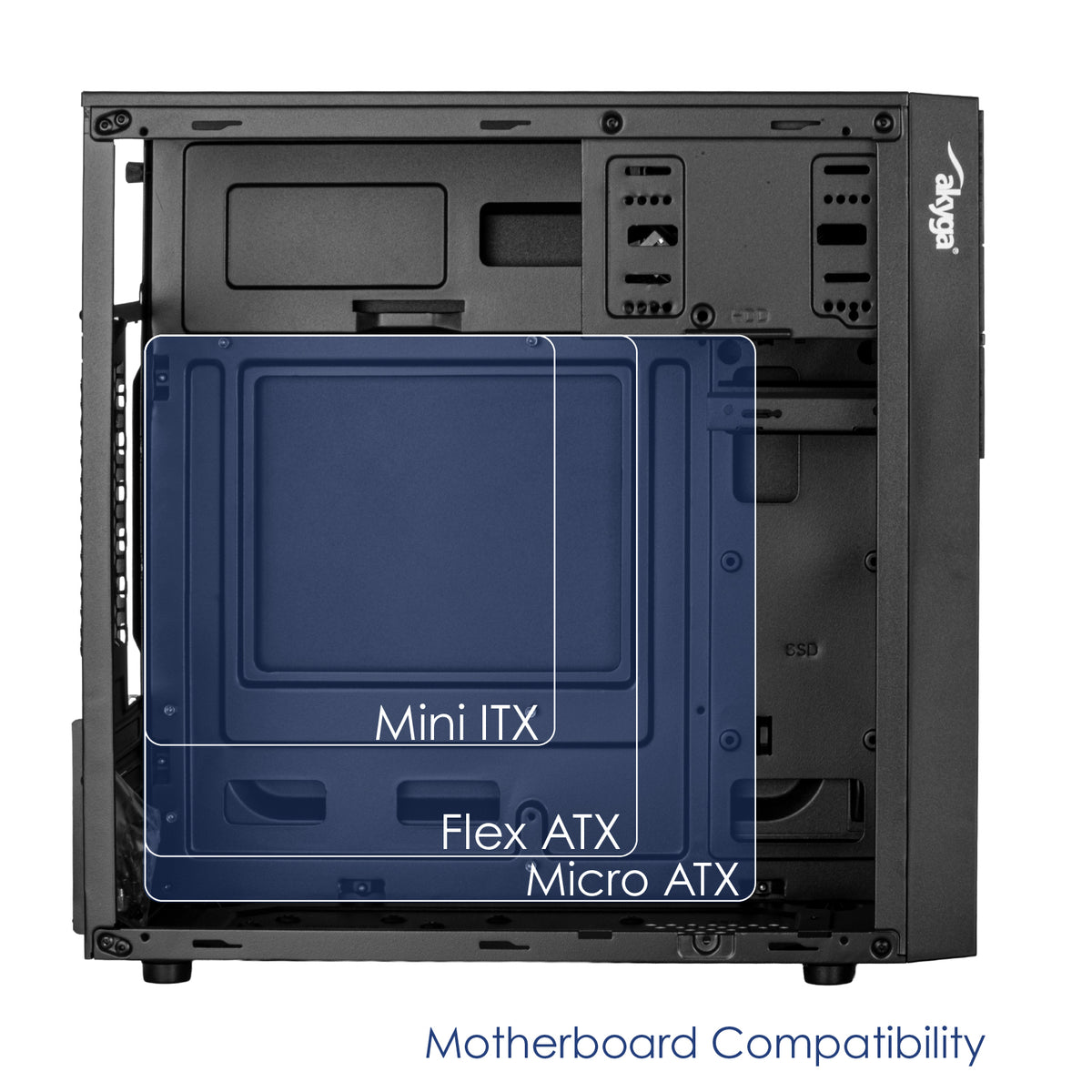 Akyga Obudowa Micro ATX AK19BK USB-C + USB 3.0 + 2x USB 2.0 czarna bez PSu Micro Tower Black
