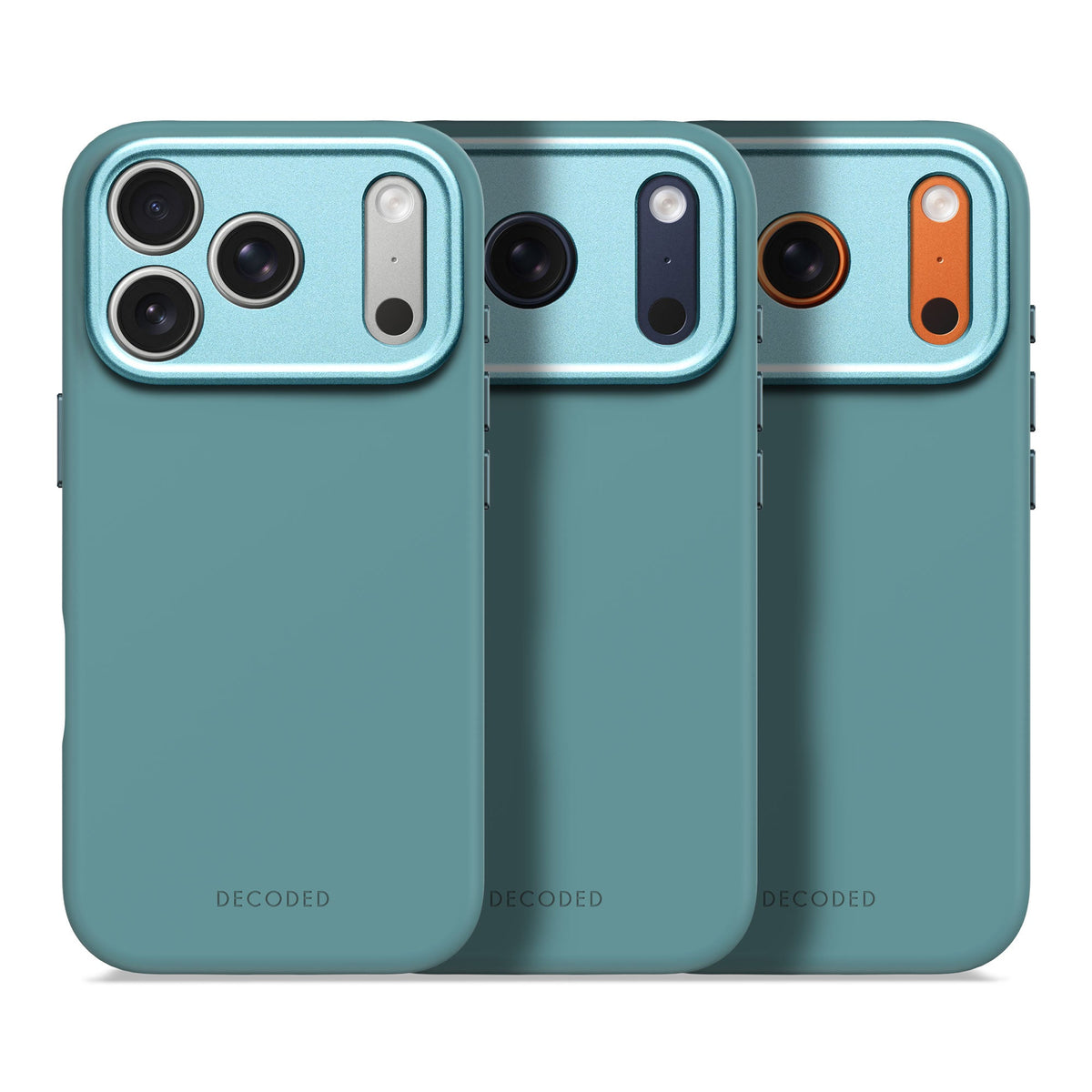 Decoded Antimicrobial Silicone Back Cover for iPhone 17 Pro, Retro Blue