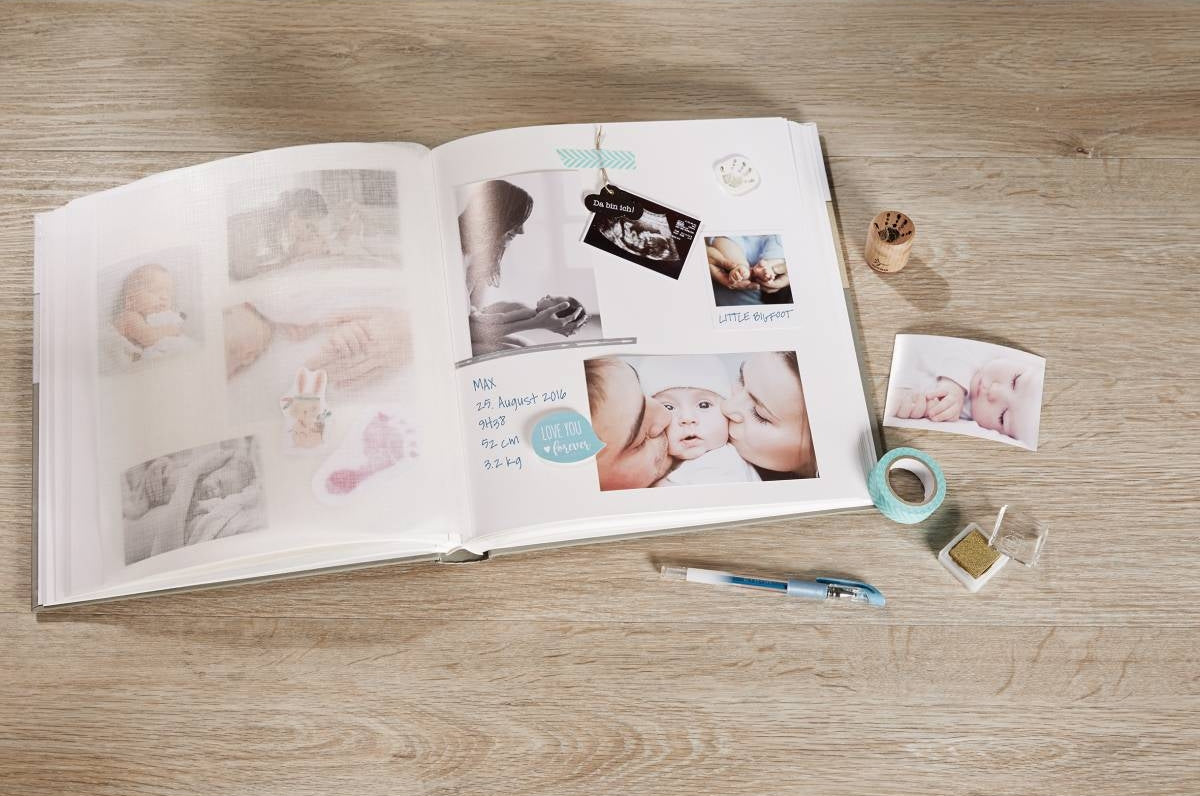 Walther Dreamtime Pink Baby Bookbound Photo Album 28 x 30.5 cm, 50 Pages, Model UK151R