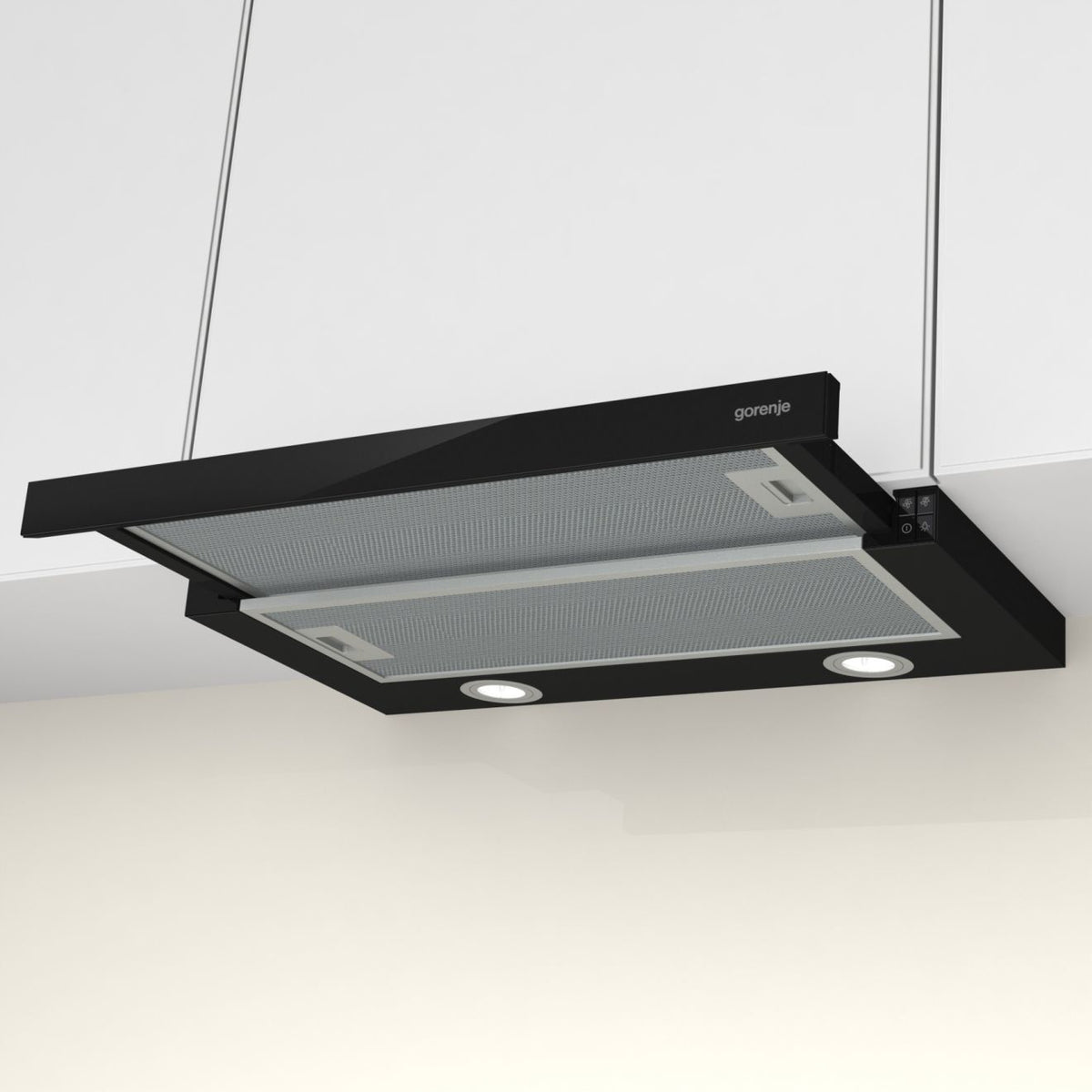 Gorenje TH62E4BG Εντοιχιζόμενος Ημισυρόμενος απορροφητήρας σε Μαύρο με Ισχύ 450 m³/ώρα
