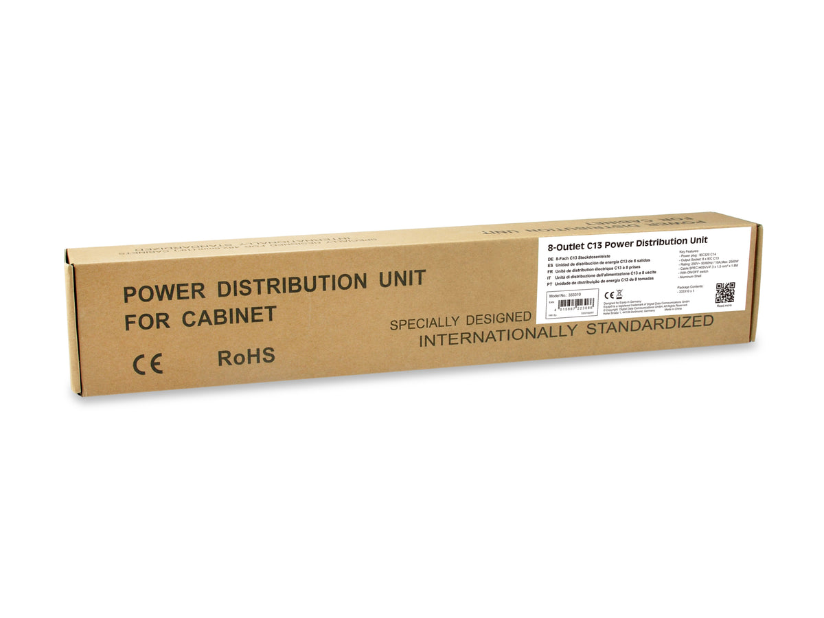 Equip 19" Steckdosenleiste IEC320 C14->8xIEC C13+Switch Alu.