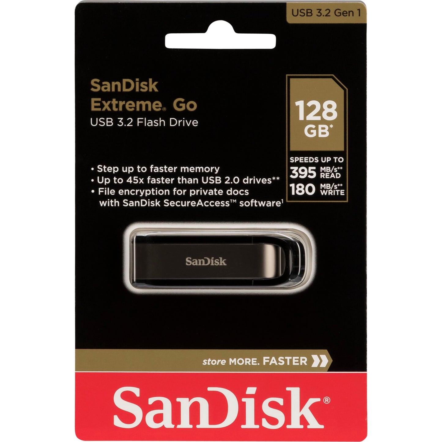 SanDisk Cruzer Extreme Go 128GB USB 3.2 Flash Drive SDCZ810-128G-G46