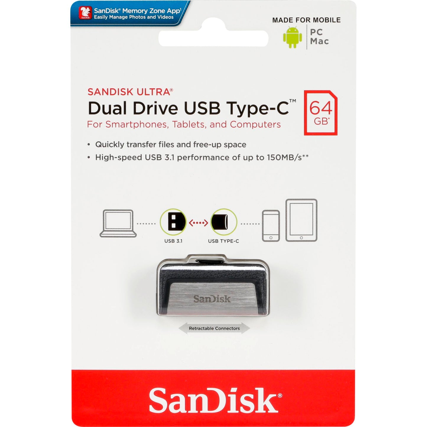 SanDisk Ultra Dual Drive 64GB Type-C USB Flash Drive SDDDC2-064G-G46