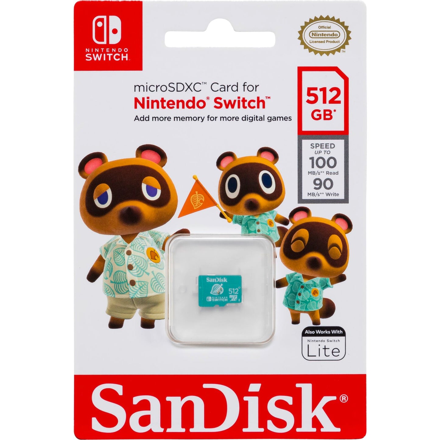 SanDisk MicroSDXC 100MB 512GB Nintendo SDSQXAO-512G-GNCZN