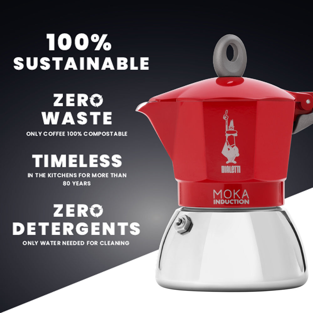 Bialetti Παραδοσιακή Καφετιέρα Moka Induction 6 φλιτζάνια
