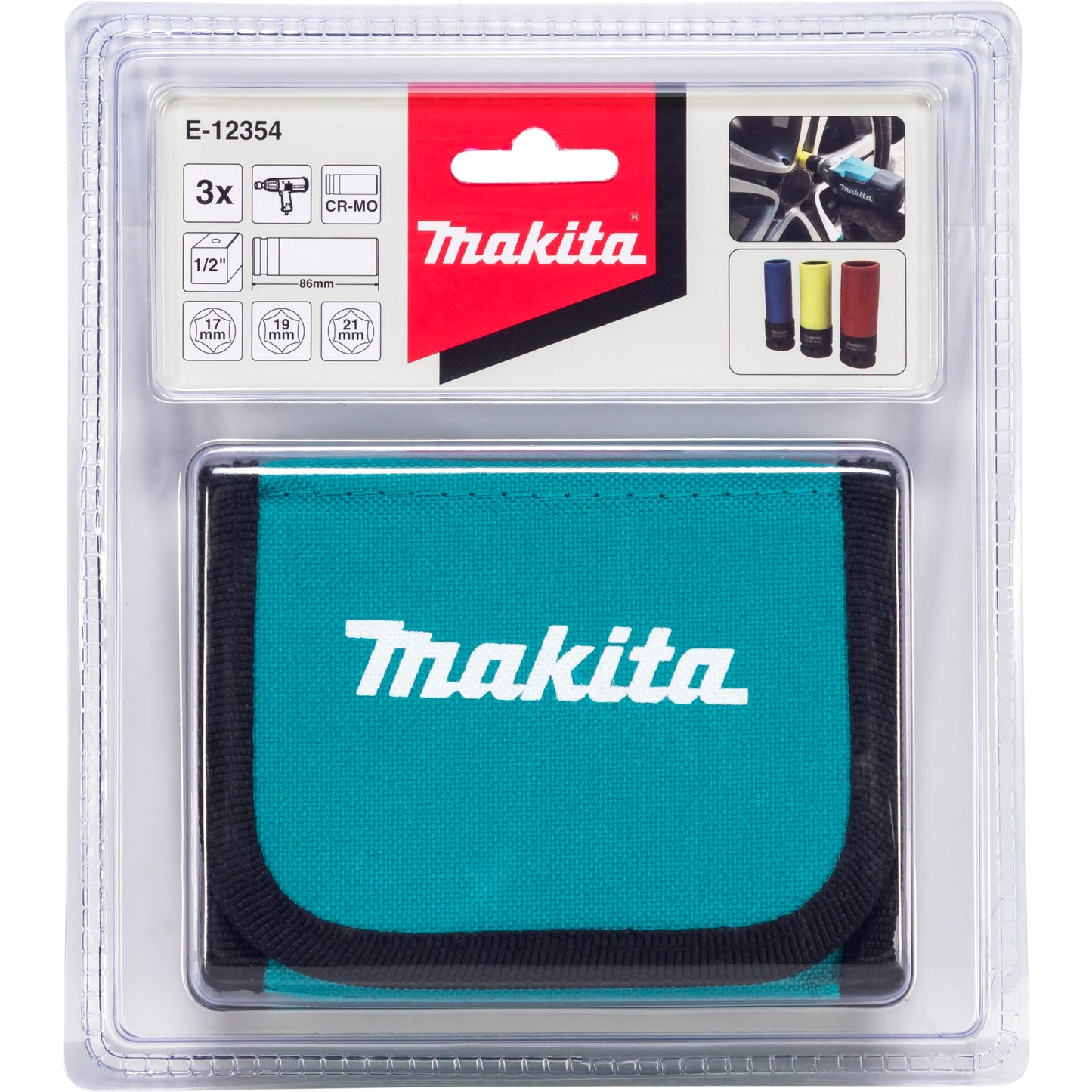 Makita E-12354 3-Piece 1/2" Drive Socket Set