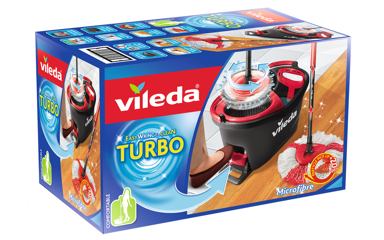 Vileda Wischmop Turbo EasyWring & Clean Box (Μαύρο/Κόκκινο)