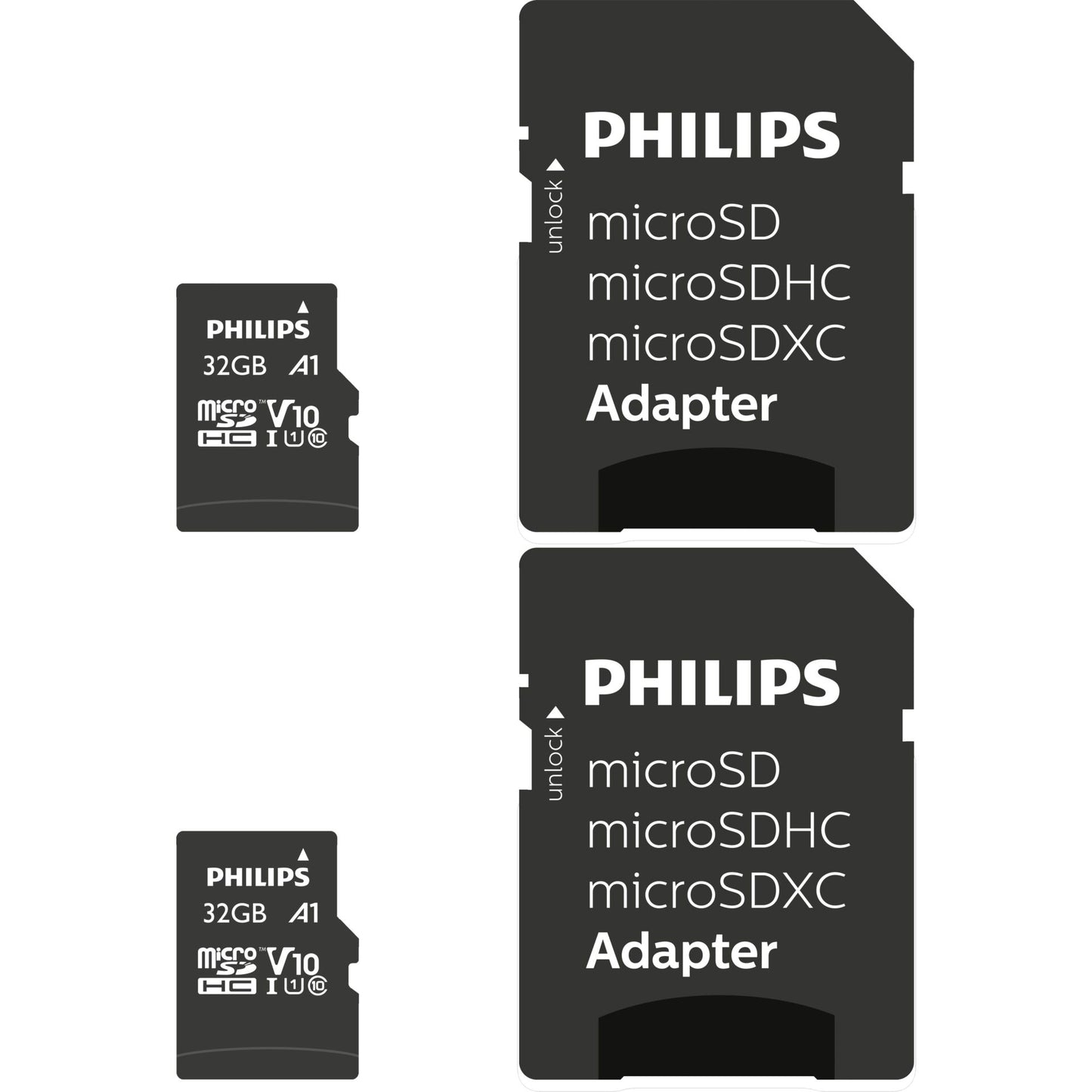 Philips MicroSDHC 2-Pack 32GB Class 10 UHS-I U1 με Αντάπτορα