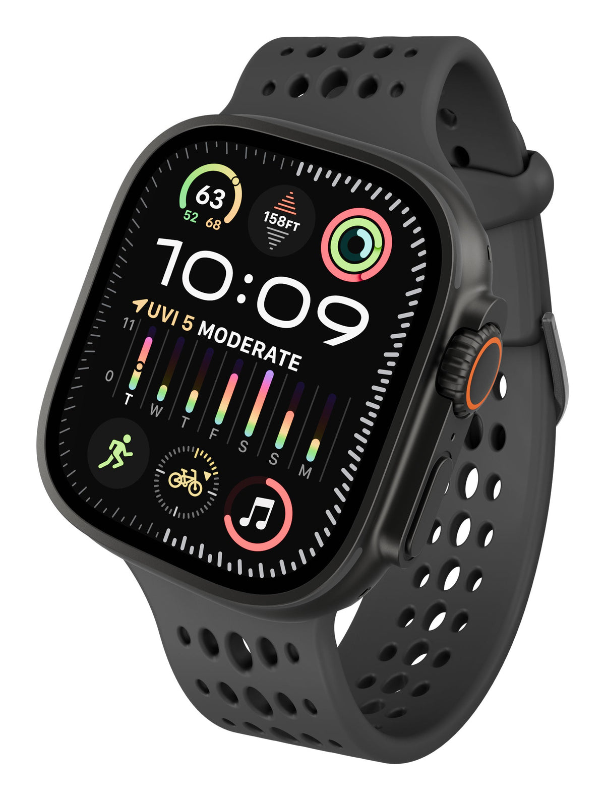 Decoded Silicone Ares O Strap for Apple Watch 44/46/49mm Black