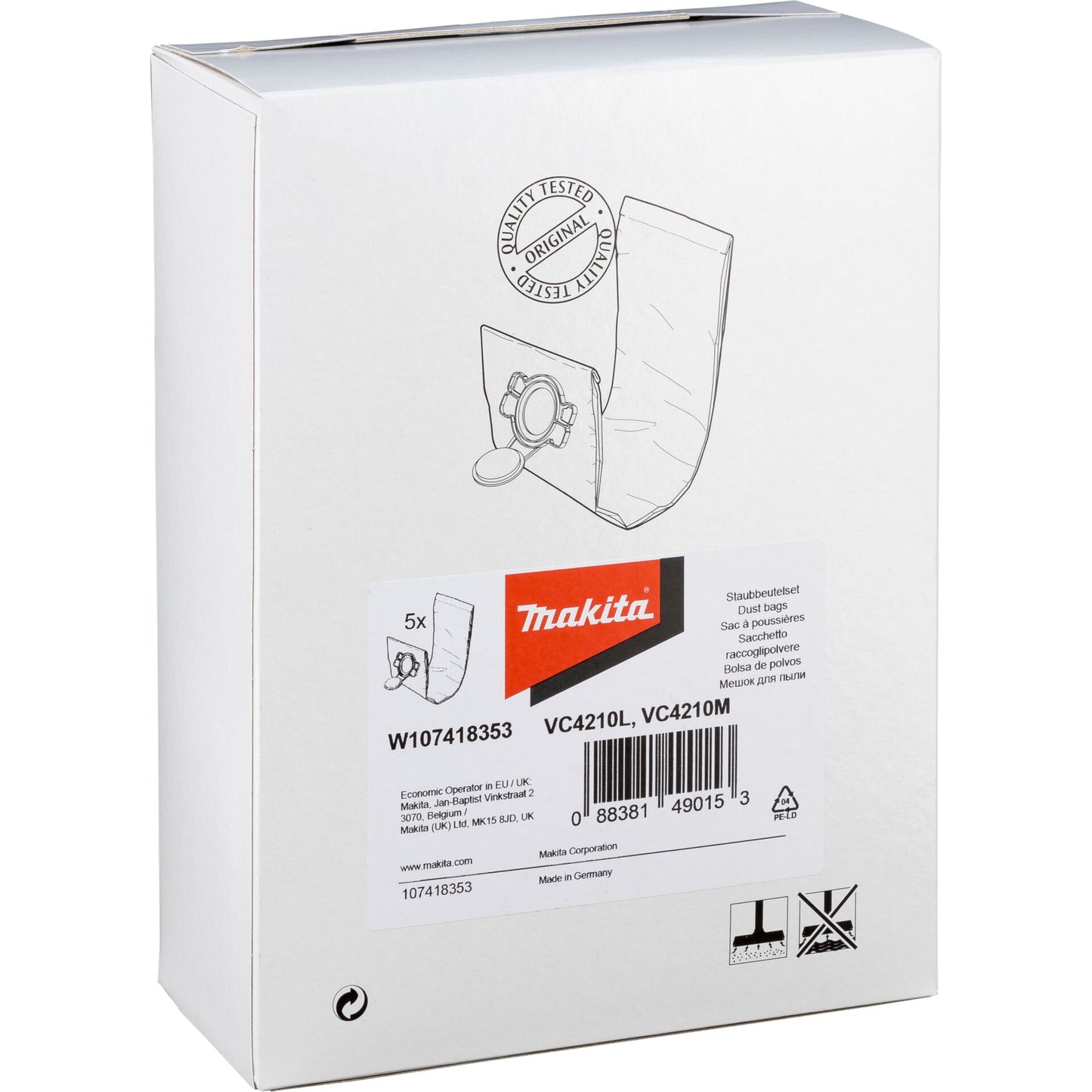 Makita W107418353 Filter Bag Medium 5 Pieces