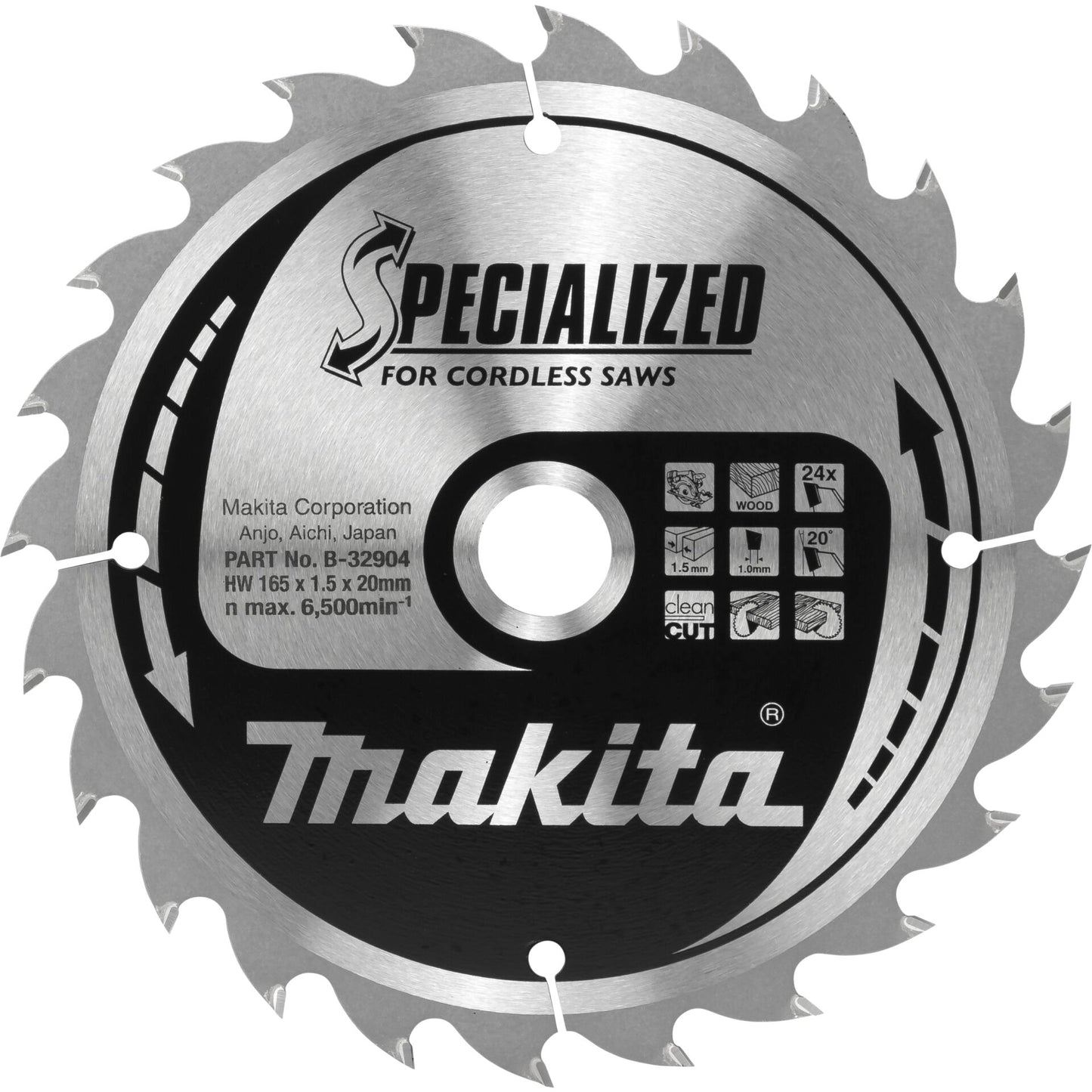 Λεπίδα Πριονιού Εξειδικευμένη Makita B-32904 165x20x24Δ