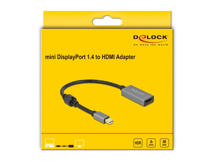 DELOCK Active mini DisplayPort 1.4 to HDMI Adapter 4K 60 Hz