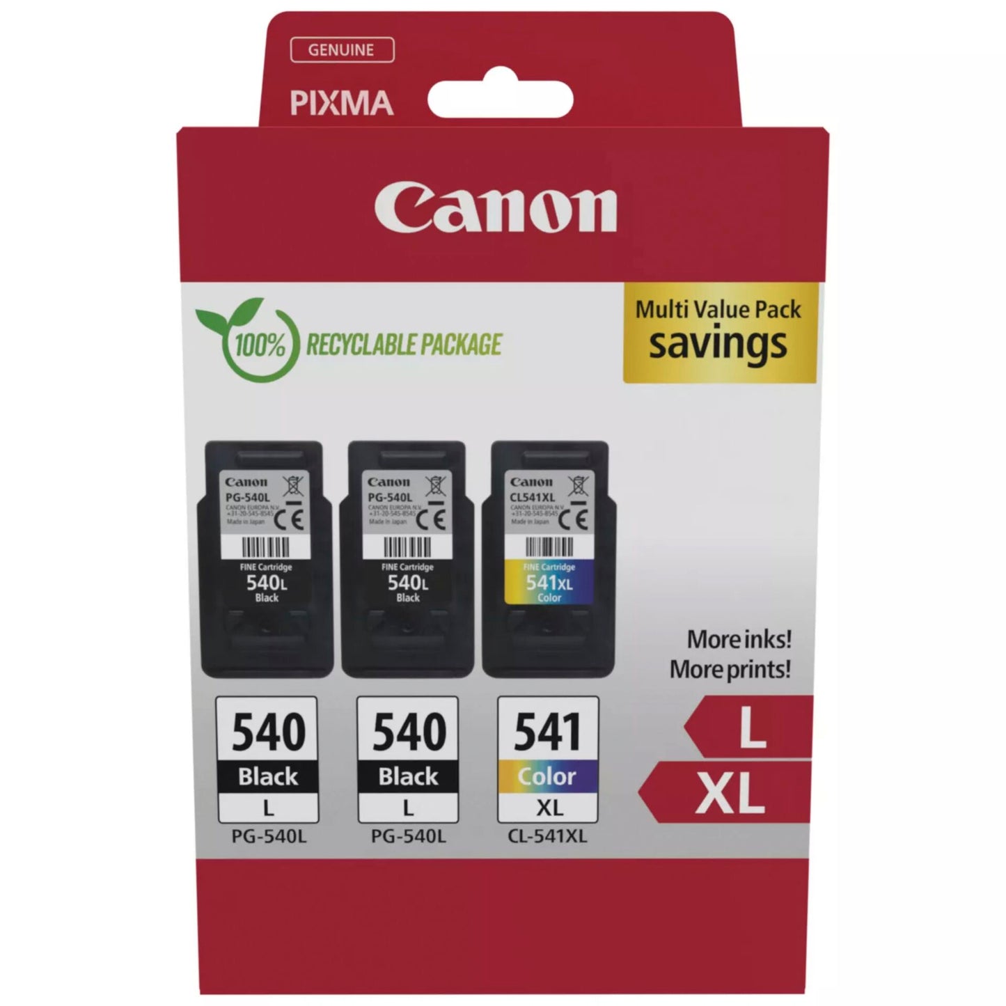Canon PG-540 L x2 / CL-541 XL Multi Pack Ink Cartridges
