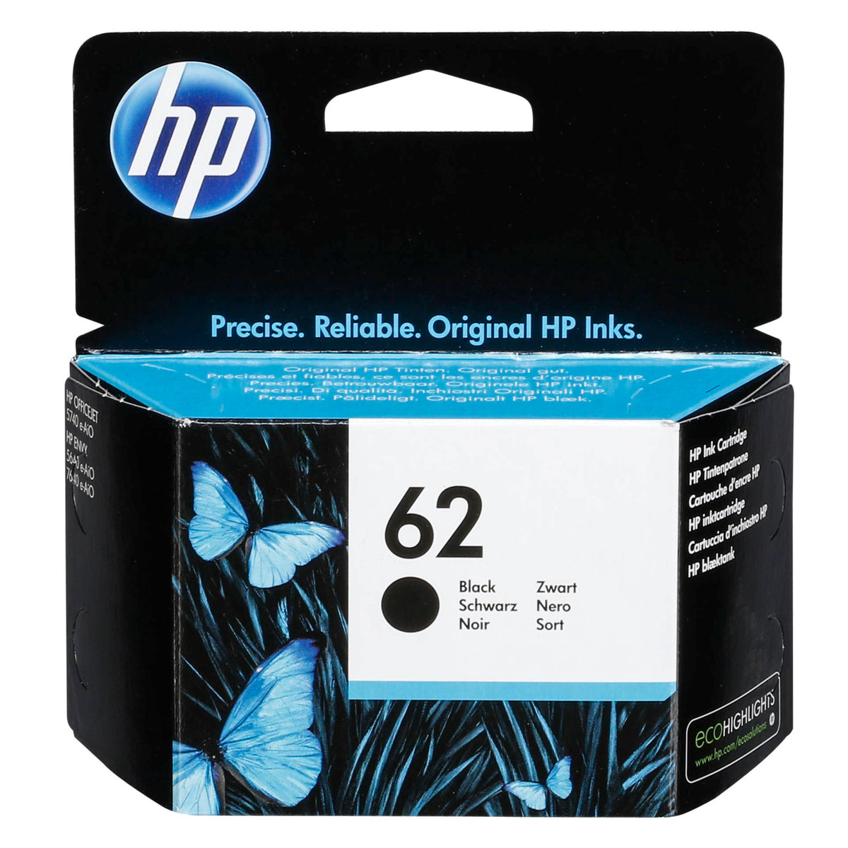 HP 62 Black Ink Cartridge C2P04AE