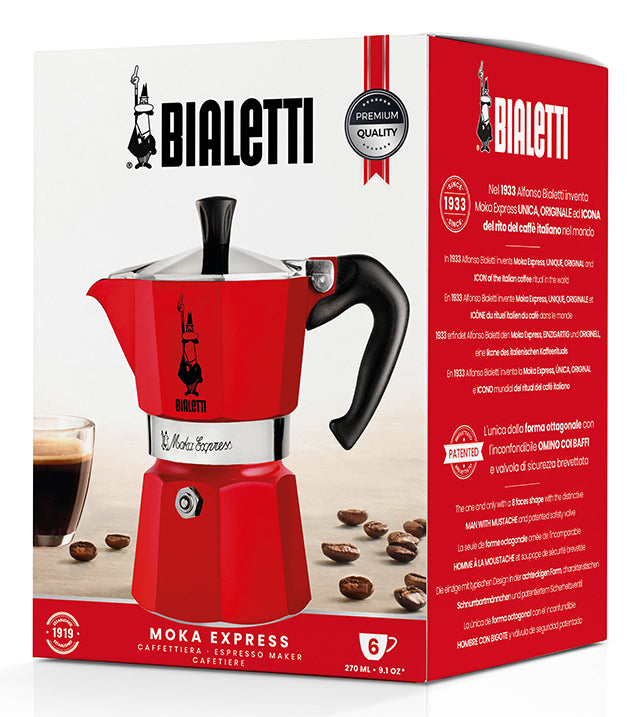 Bialetti Moka Express Καφετιέρα Μόκα σε Κόκκινο Χρώμα