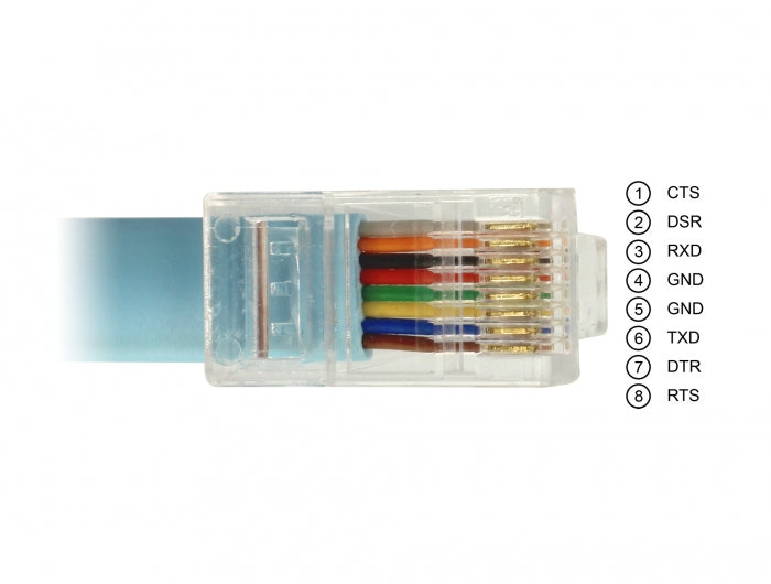 DELOCK RS-232 Konsolenkabel, USB-A Stecker > RJ45 Stecker 2m